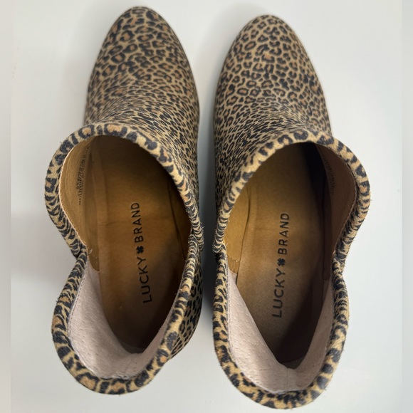 Sz 6 Lucky Brand Baley 2 Leopard Split Shaft Ankle Boots - Picture 3 of 6